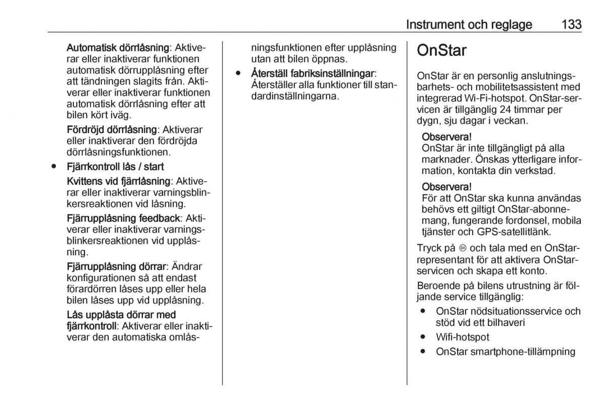 Opel Zafira C Tourer instruktionsbok / page 135