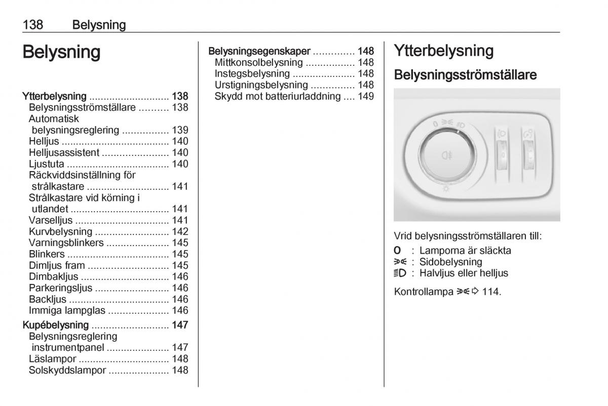 Opel Zafira C Tourer instruktionsbok / page 140