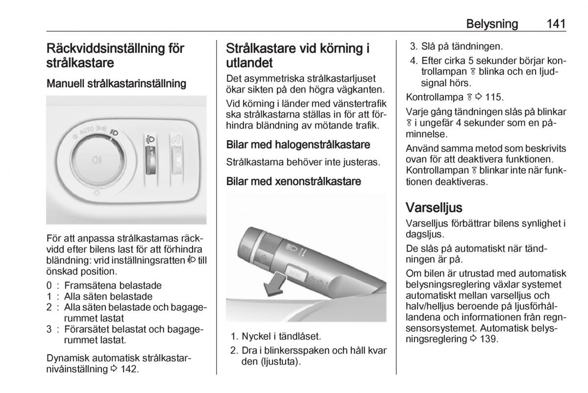 Opel Zafira C Tourer instruktionsbok / page 143