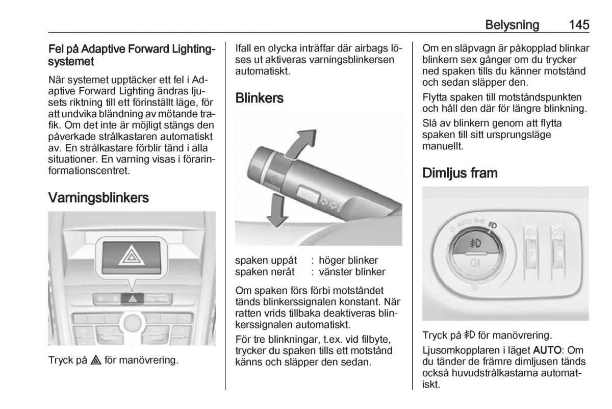 Opel Zafira C Tourer instruktionsbok / page 147