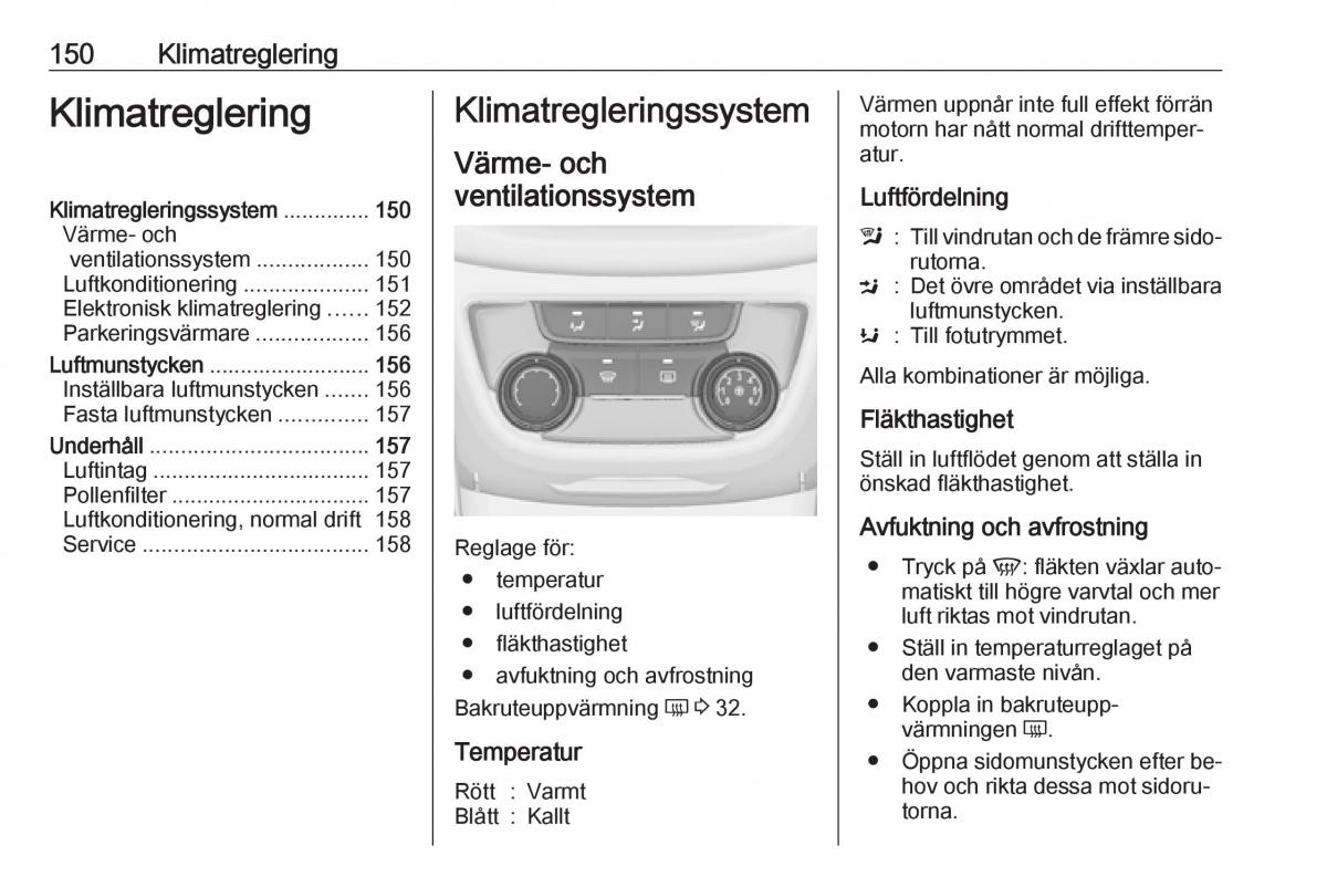 Opel Zafira C Tourer instruktionsbok / page 152