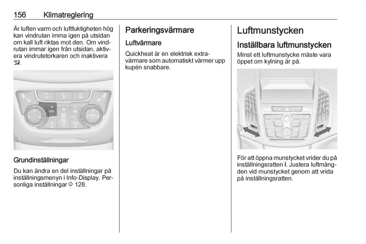 Opel Zafira C Tourer instruktionsbok / page 158