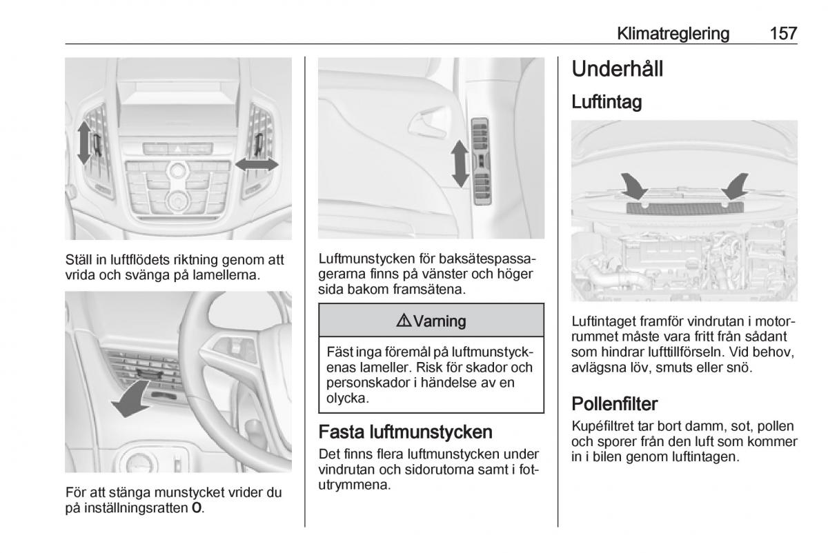 Opel Zafira C Tourer instruktionsbok / page 159