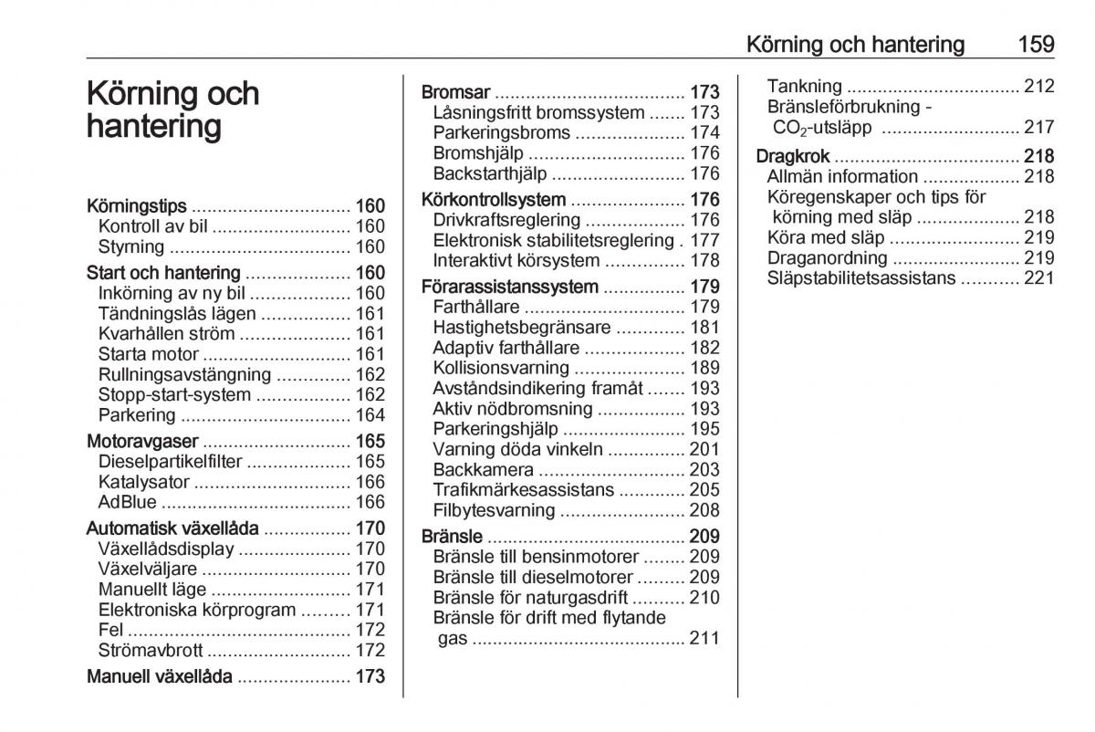 Opel Zafira C Tourer instruktionsbok / page 161