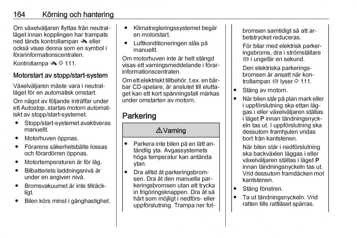 Opel Zafira C Tourer instruktionsbok / page 166