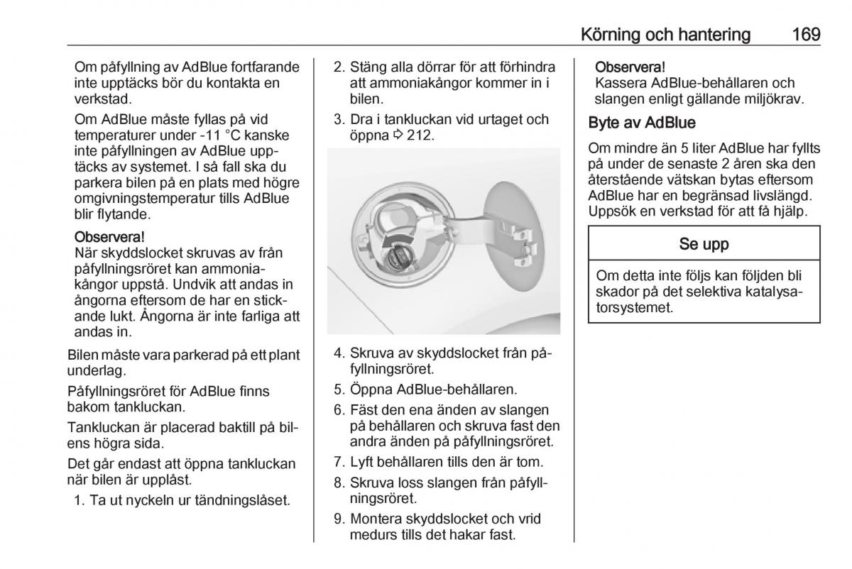 Opel Zafira C Tourer instruktionsbok / page 171