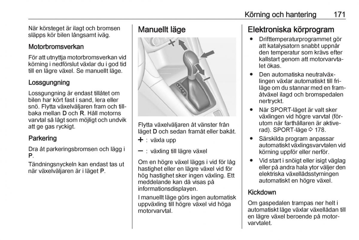 Opel Zafira C Tourer instruktionsbok / page 173