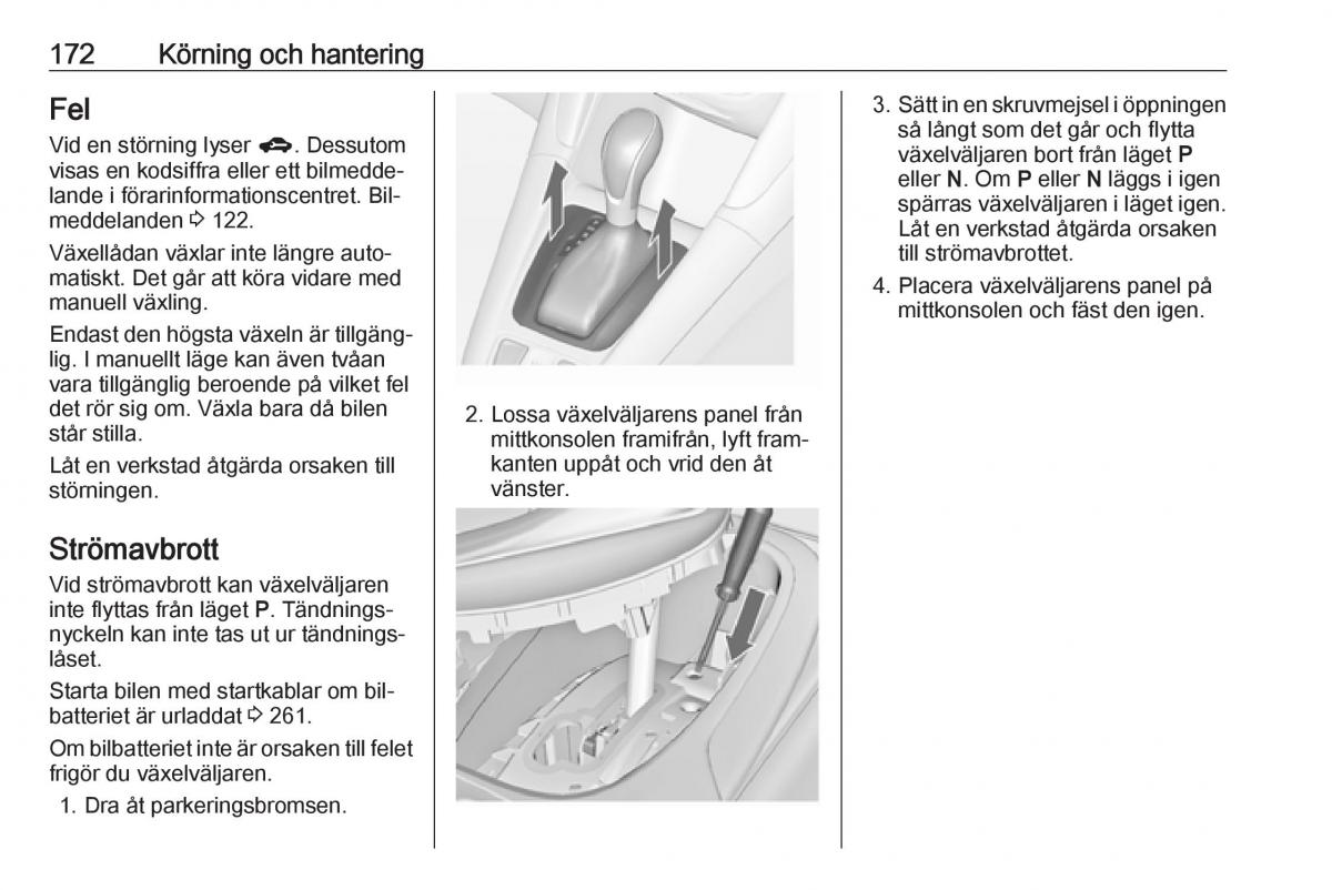 Opel Zafira C Tourer instruktionsbok / page 174