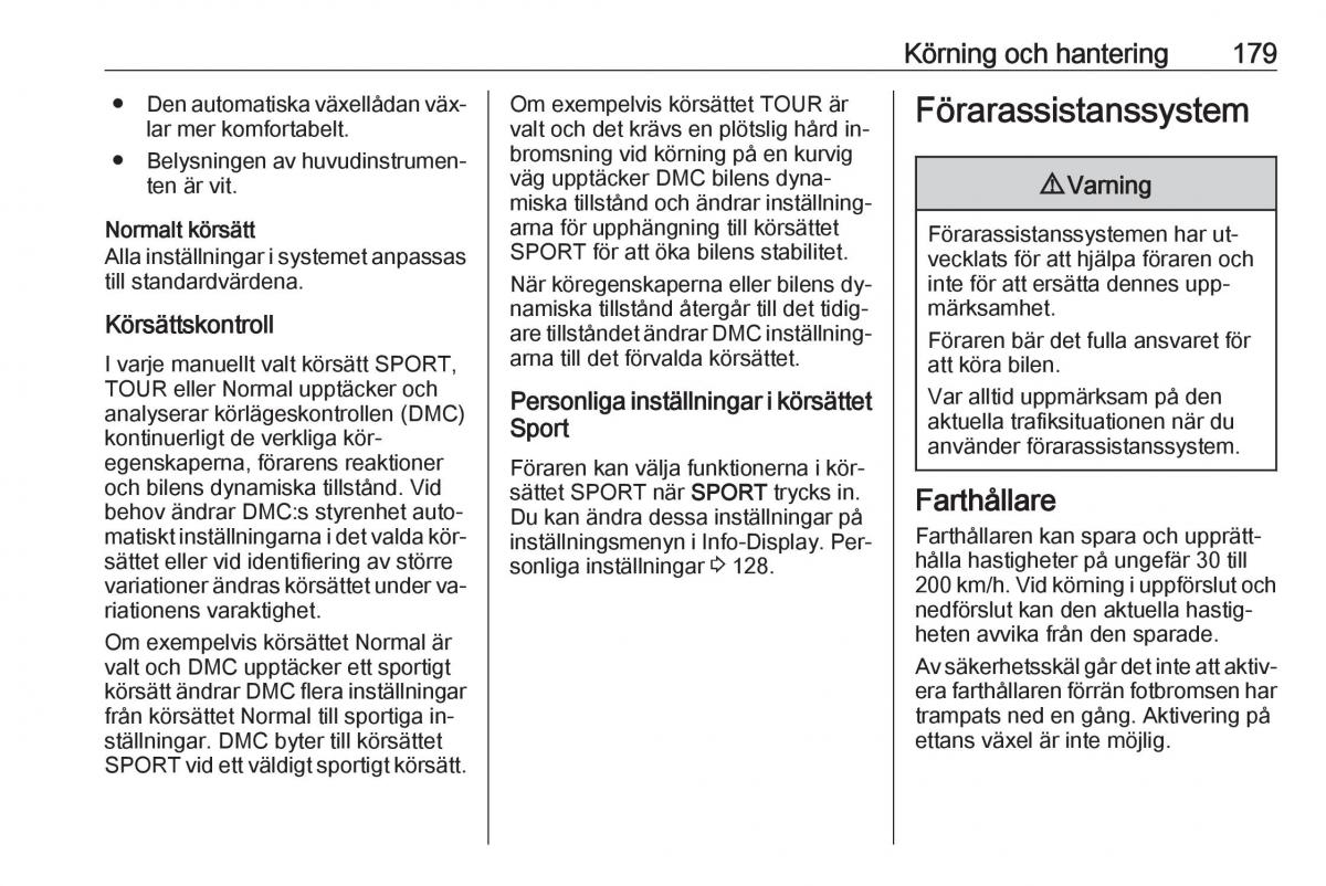 Opel Zafira C Tourer instruktionsbok / page 181