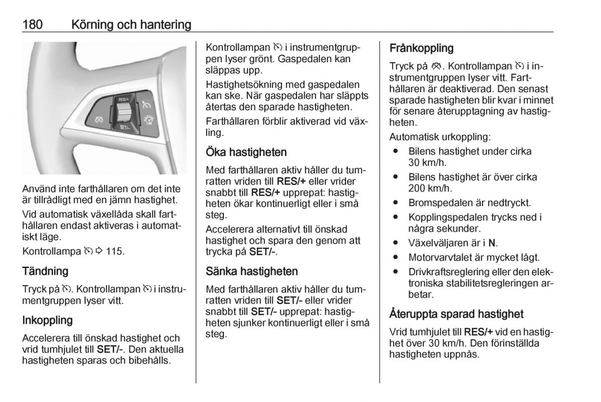 Opel Zafira C Tourer instruktionsbok / page 182