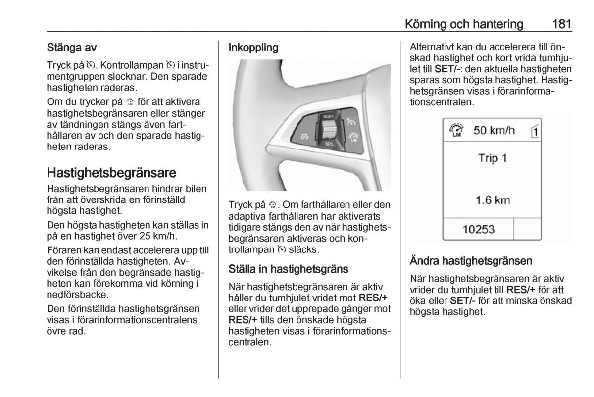 Opel Zafira C Tourer instruktionsbok / page 183