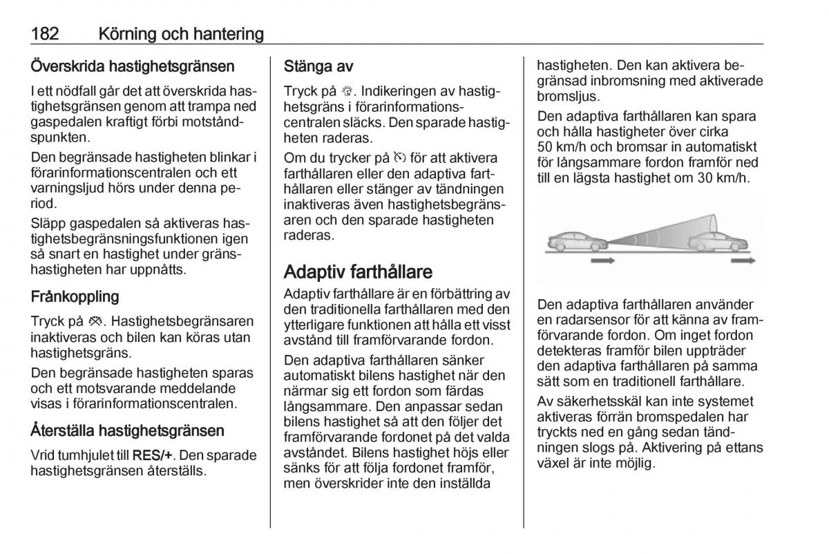 Opel Zafira C Tourer instruktionsbok / page 184