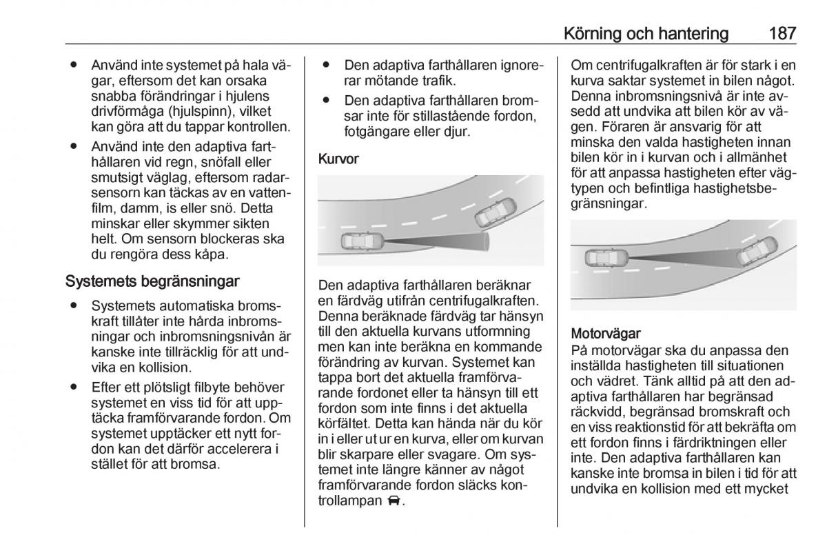 Opel Zafira C Tourer instruktionsbok / page 189