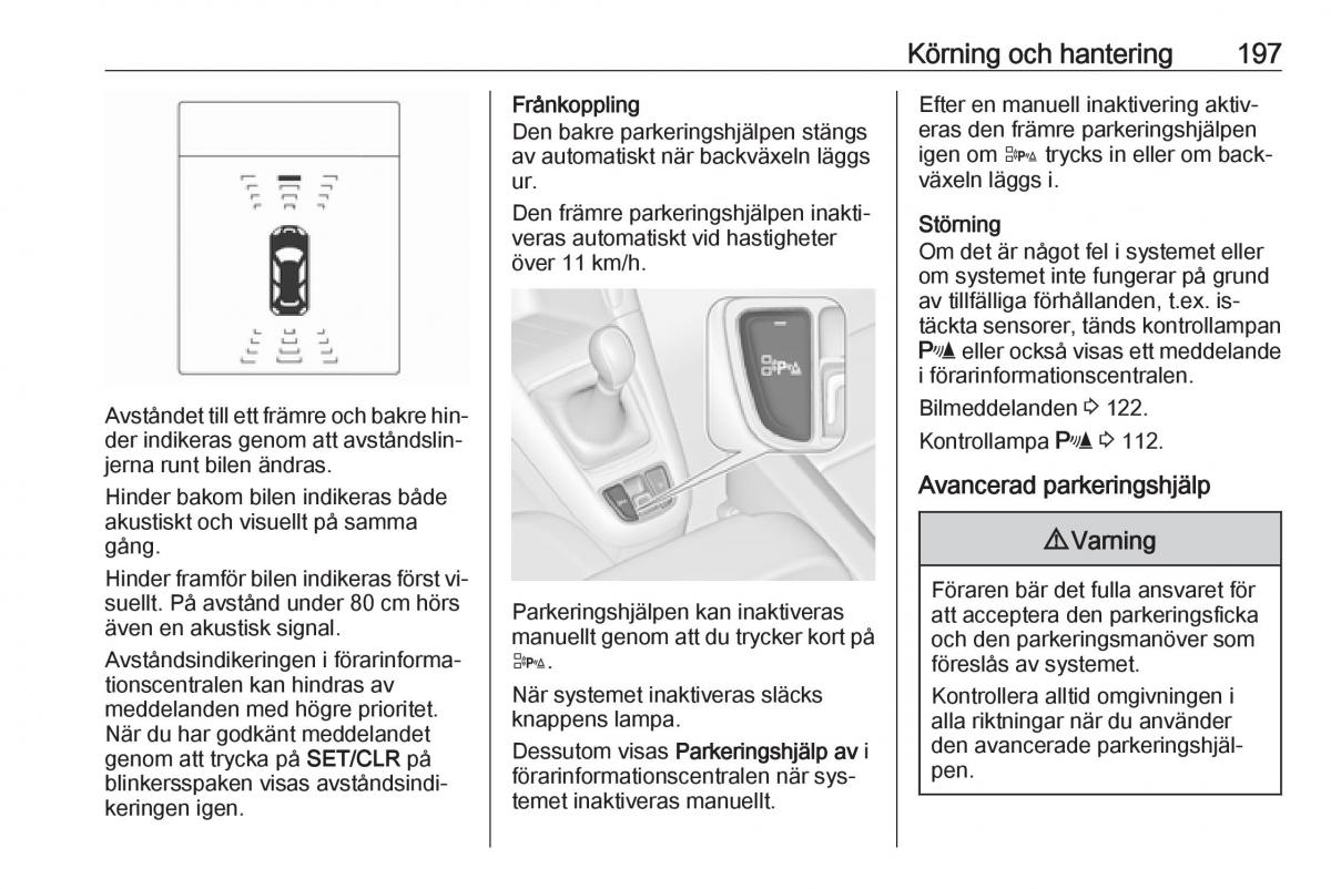 Opel Zafira C Tourer instruktionsbok / page 199