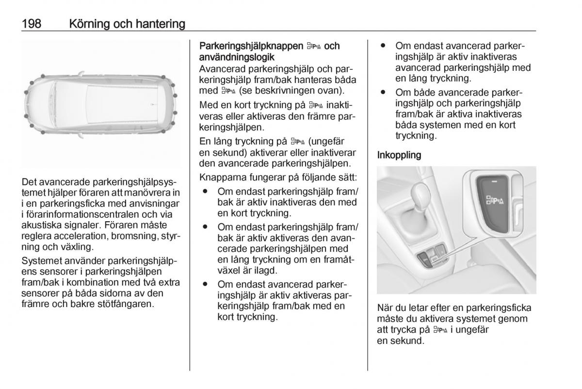 Opel Zafira C Tourer instruktionsbok / page 200