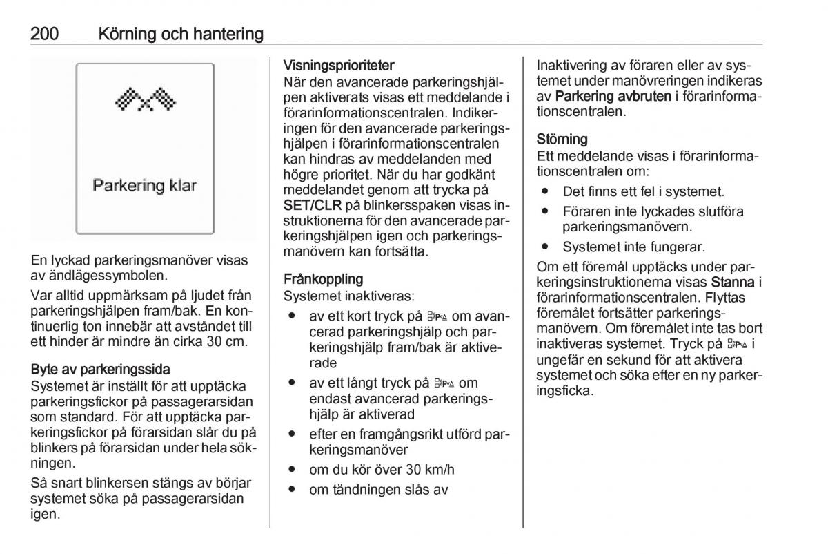 Opel Zafira C Tourer instruktionsbok / page 202