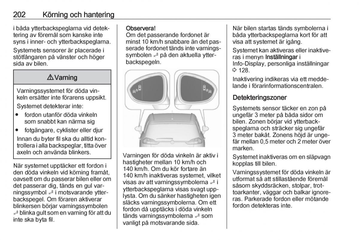 Opel Zafira C Tourer instruktionsbok / page 204