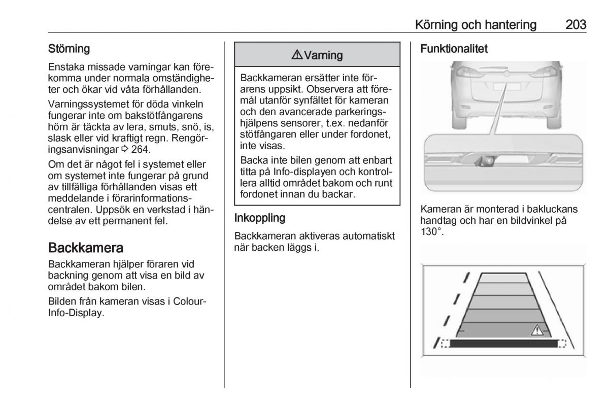 Opel Zafira C Tourer instruktionsbok / page 205