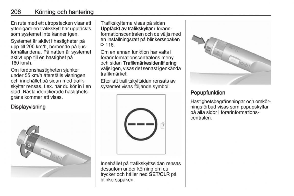 Opel Zafira C Tourer instruktionsbok / page 208