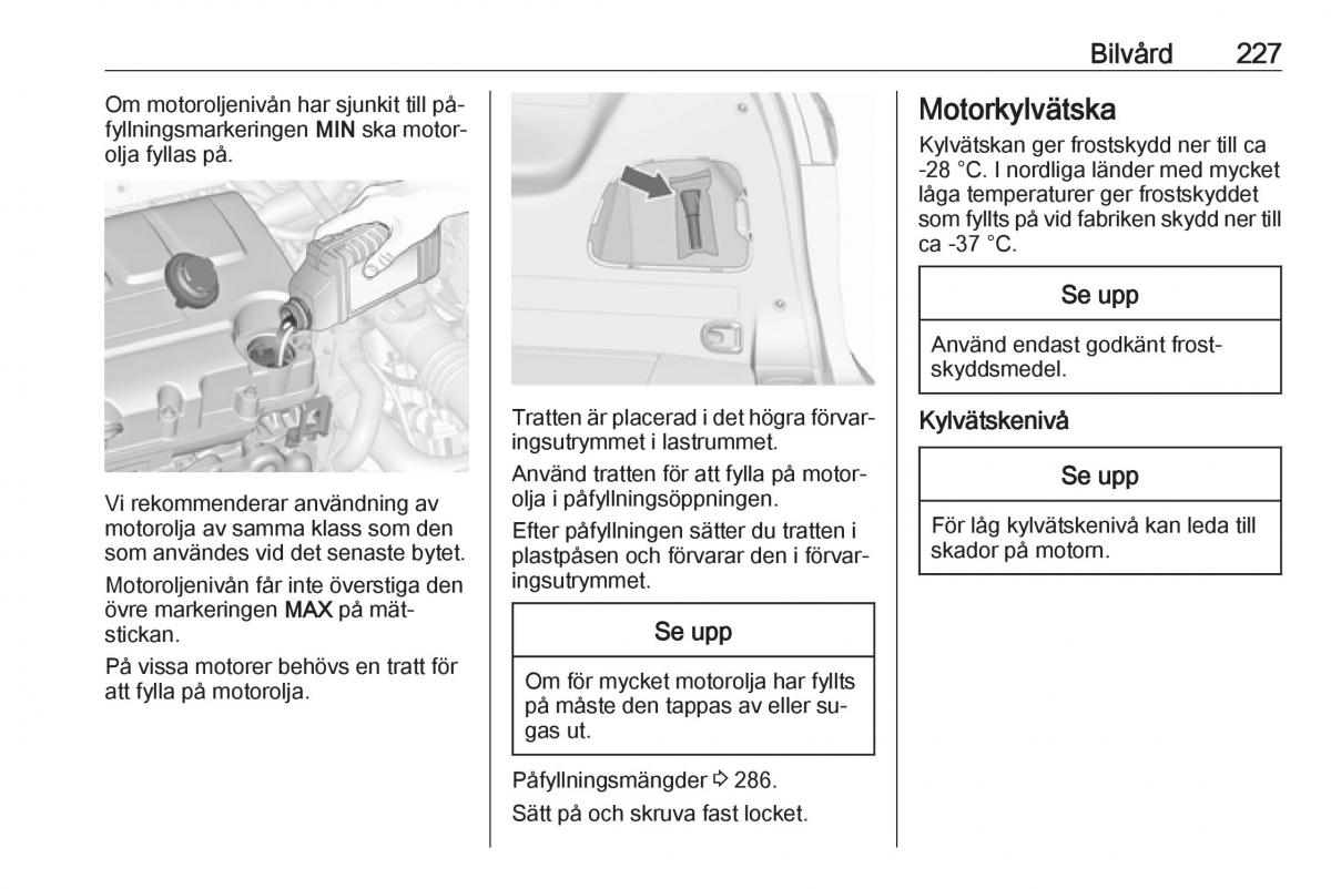 Opel Zafira C Tourer instruktionsbok / page 229