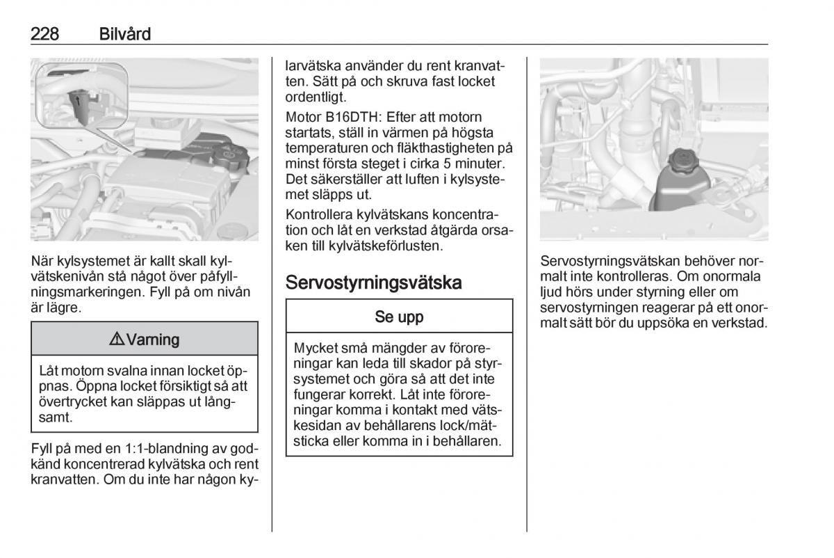 Opel Zafira C Tourer instruktionsbok / page 230