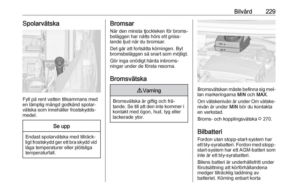 Opel Zafira C Tourer instruktionsbok / page 231