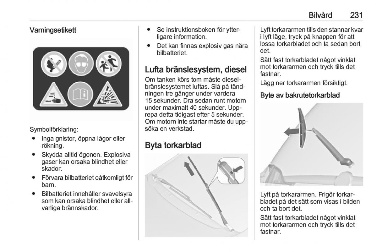 Opel Zafira C Tourer instruktionsbok / page 233