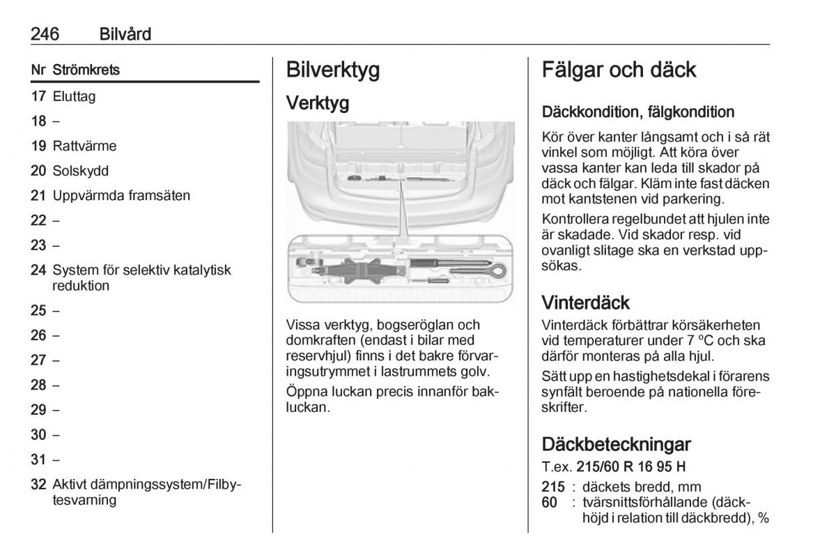 Opel Zafira C Tourer instruktionsbok / page 248