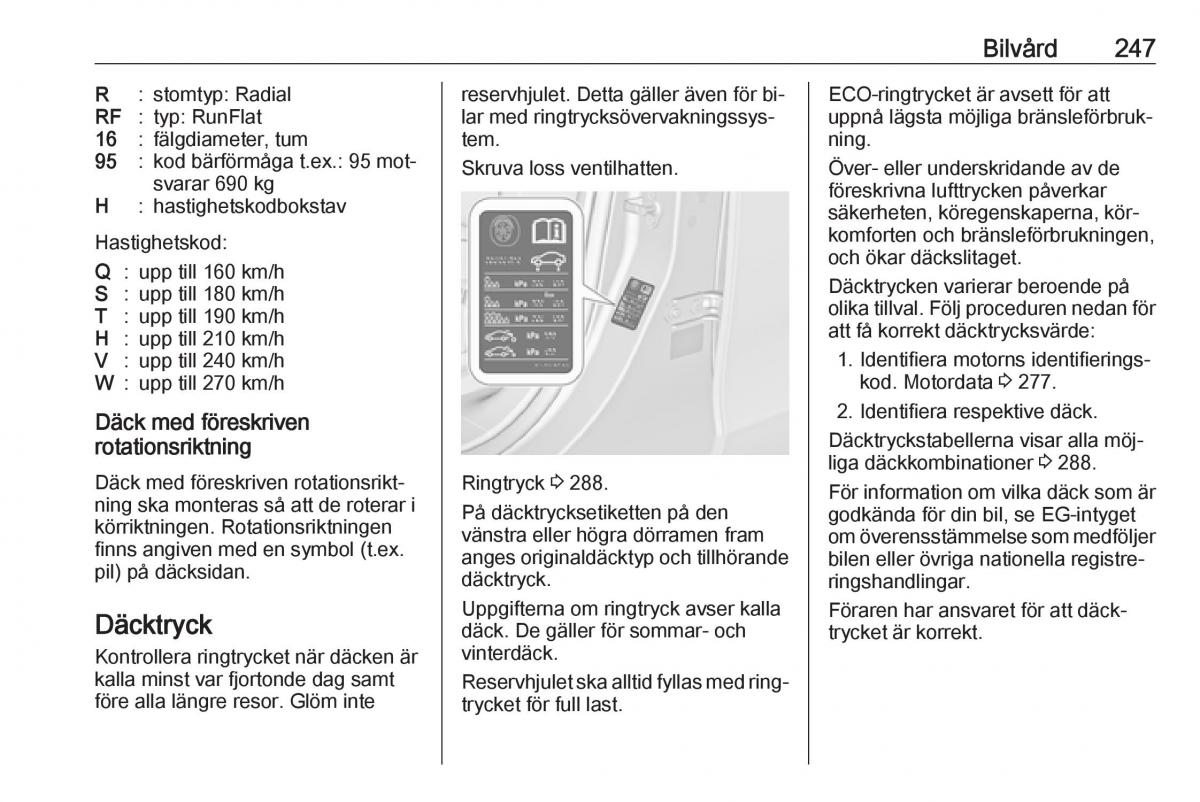 Opel Zafira C Tourer instruktionsbok / page 249