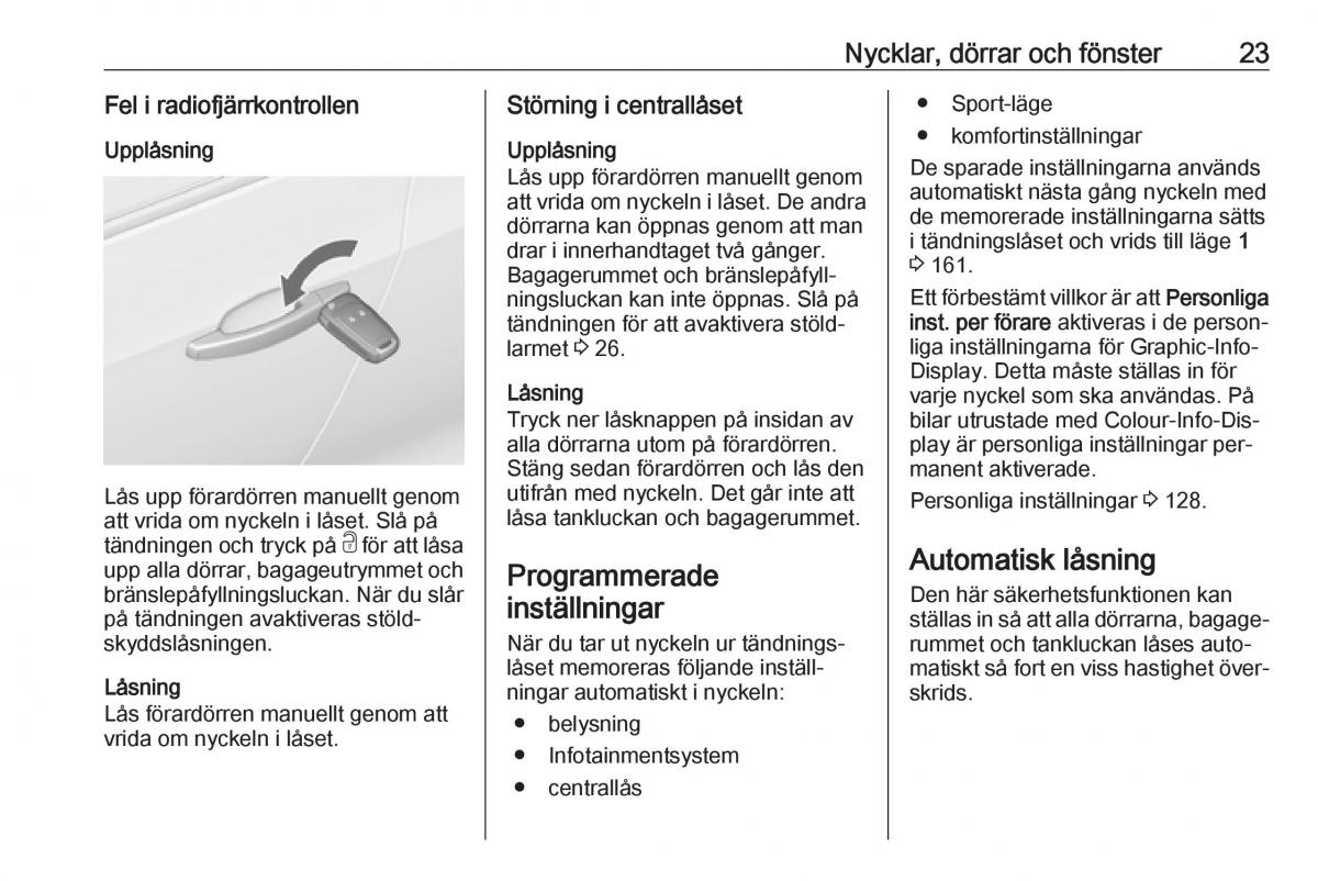 Opel Zafira C Tourer instruktionsbok / page 25