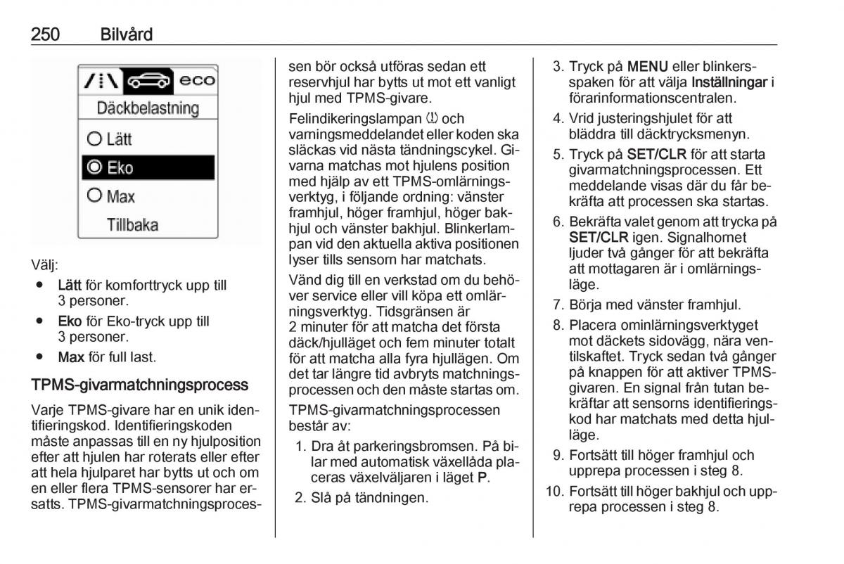 Opel Zafira C Tourer instruktionsbok / page 252