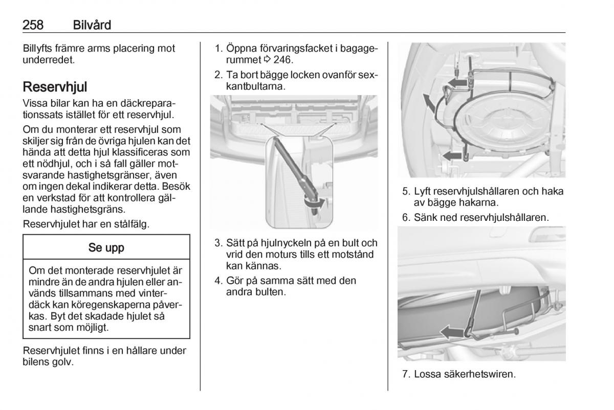 Opel Zafira C Tourer instruktionsbok / page 260