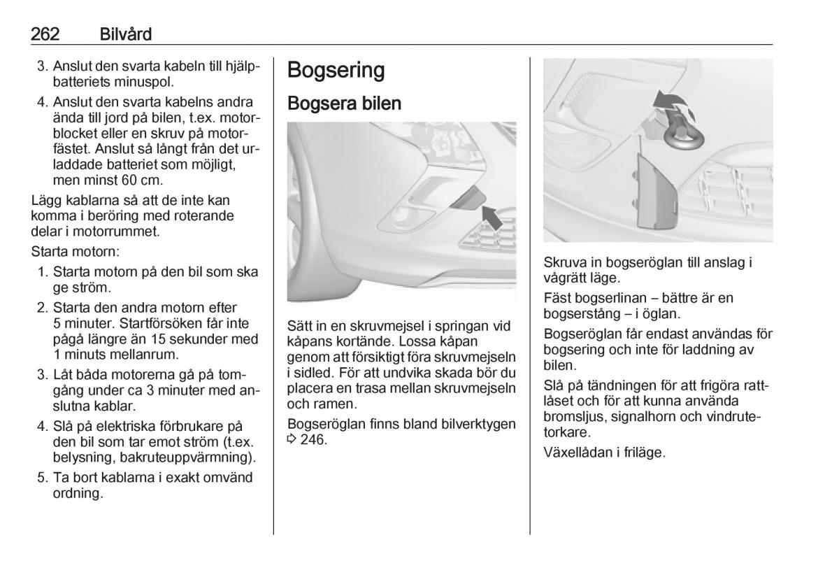 Opel Zafira C Tourer instruktionsbok / page 264