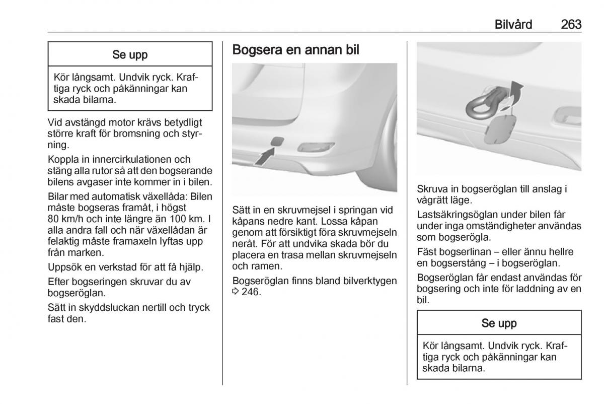 Opel Zafira C Tourer instruktionsbok / page 265