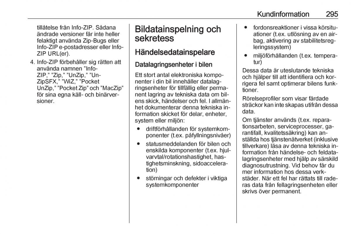 Opel Zafira C Tourer instruktionsbok / page 297