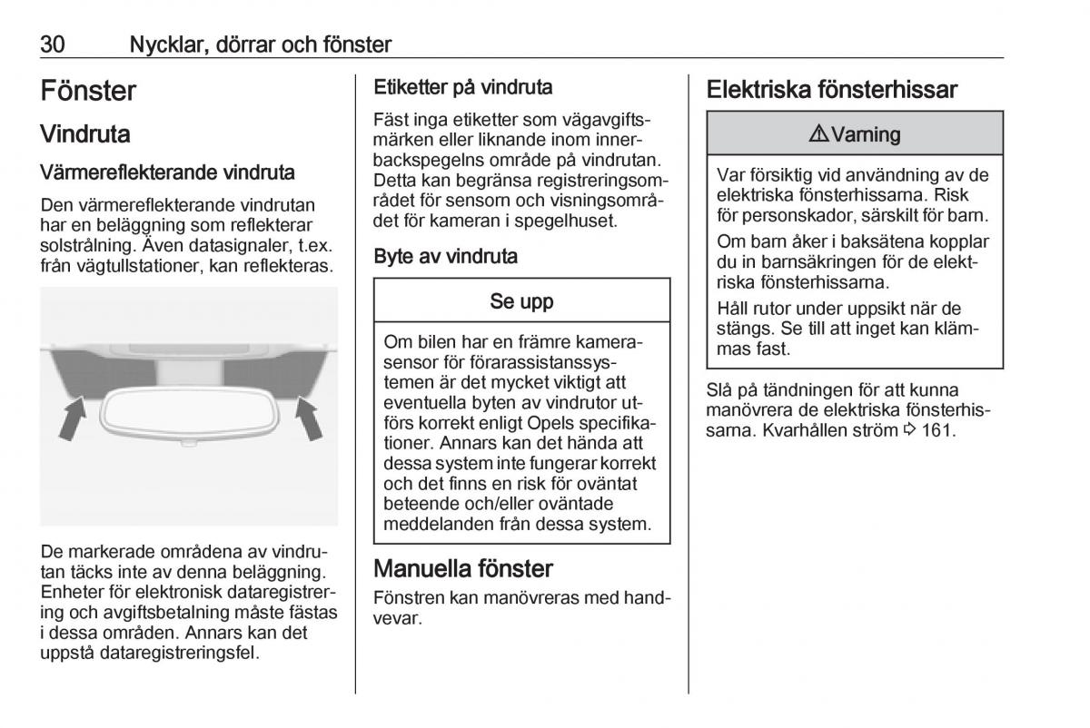 Opel Zafira C Tourer instruktionsbok / page 32