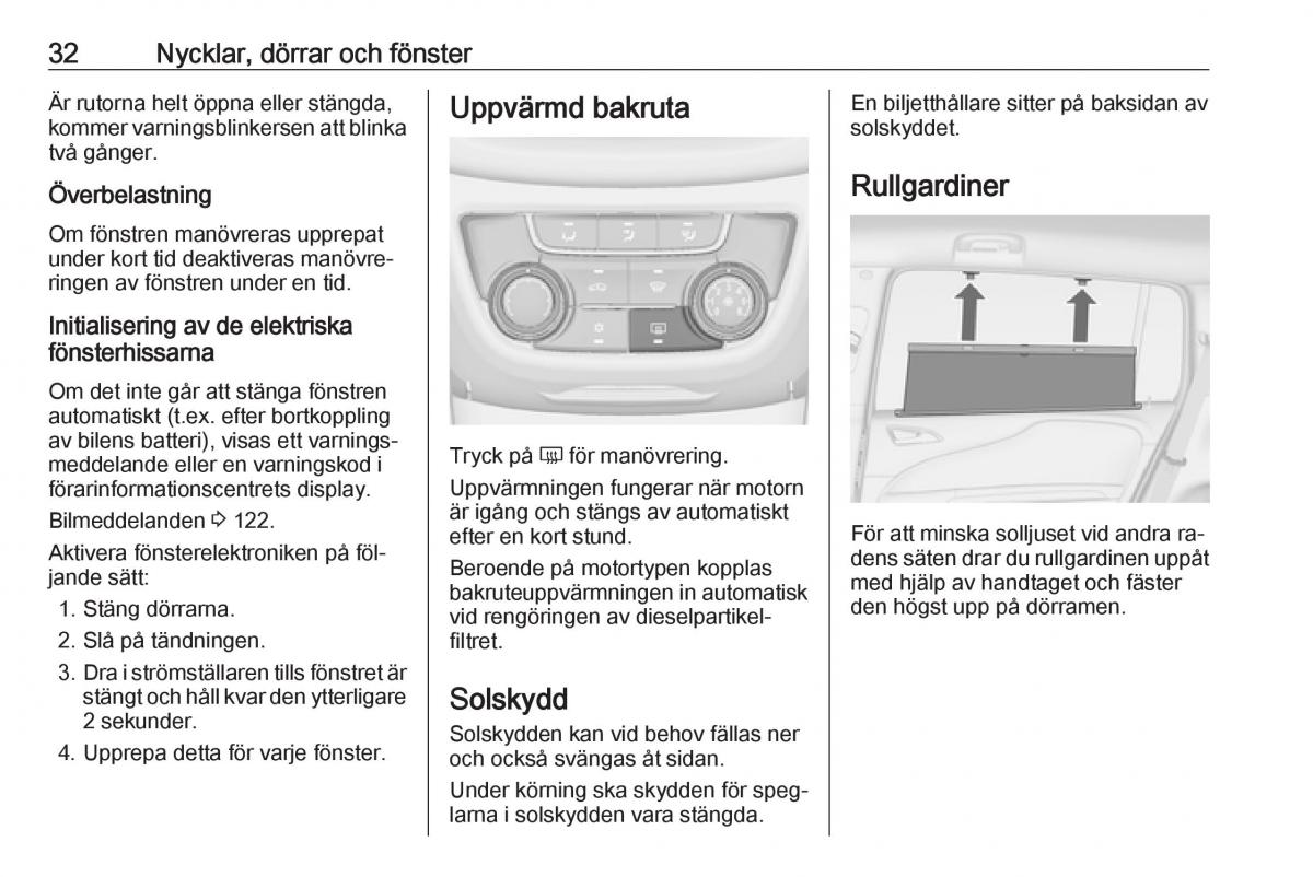 Opel Zafira C Tourer instruktionsbok / page 34