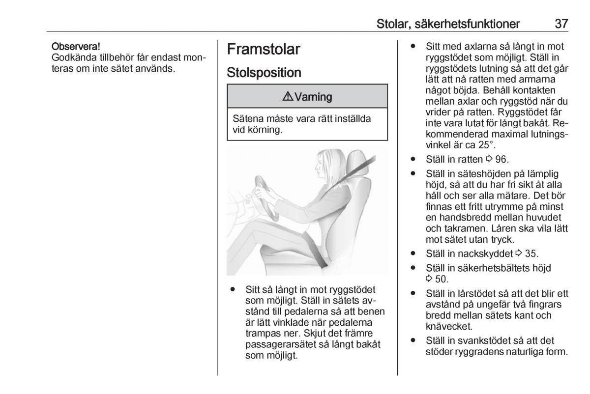 Opel Zafira C Tourer instruktionsbok / page 39