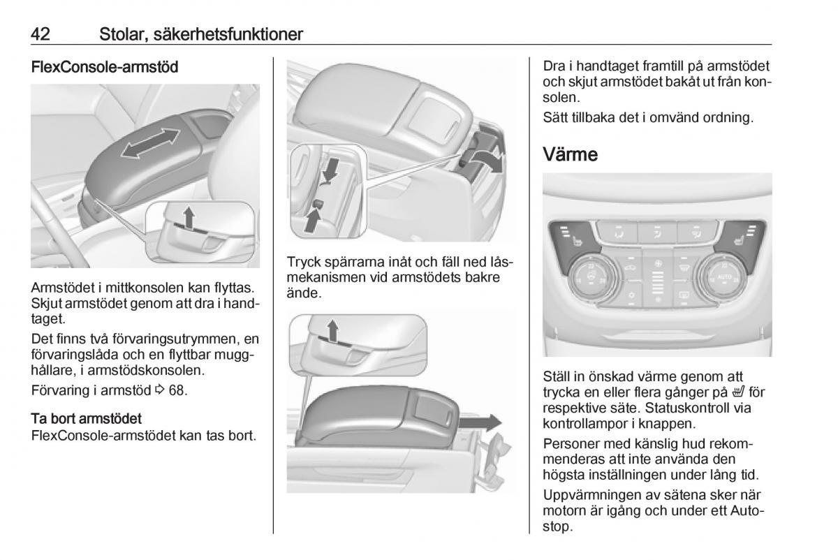 Opel Zafira C Tourer instruktionsbok / page 44