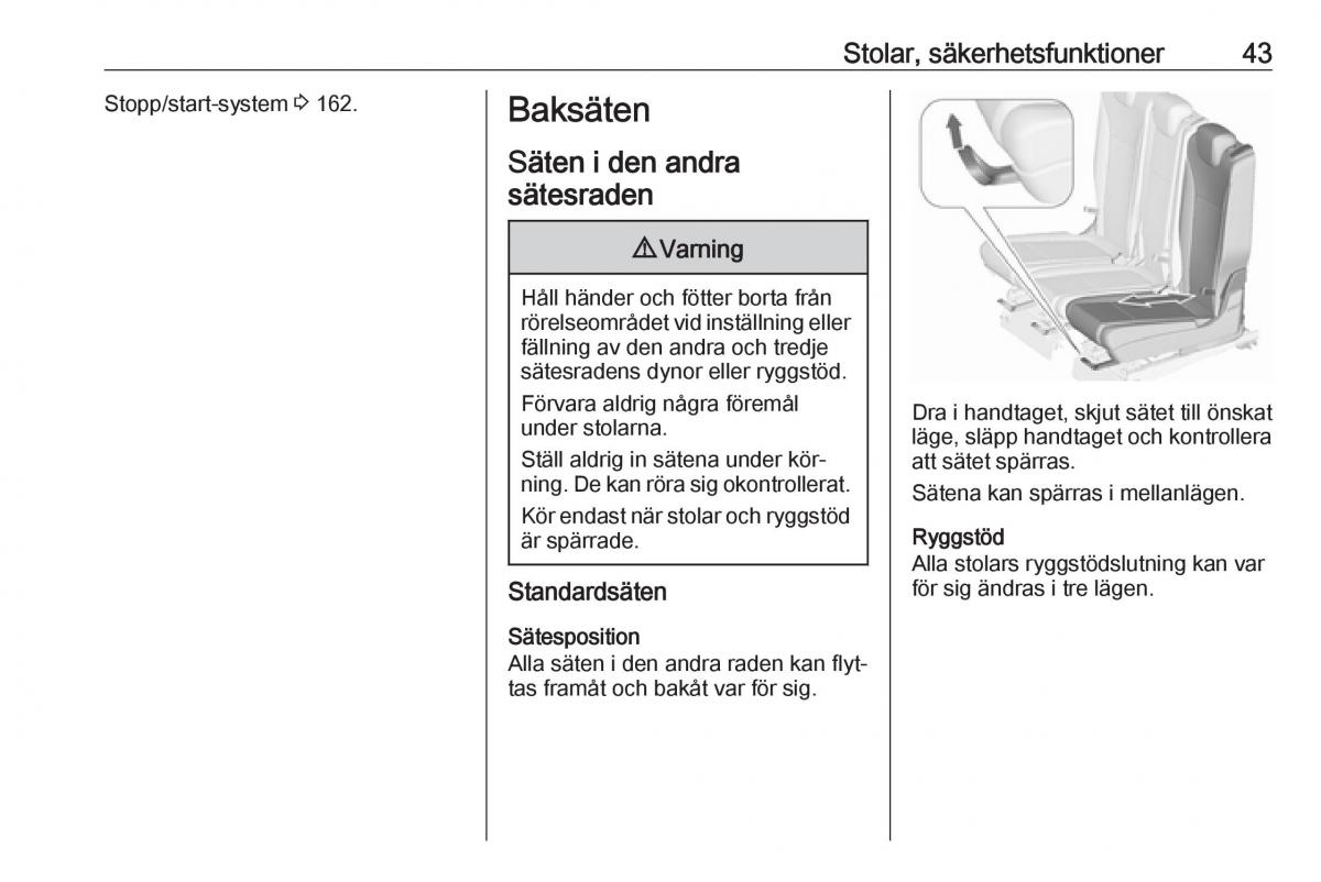 Opel Zafira C Tourer instruktionsbok / page 45