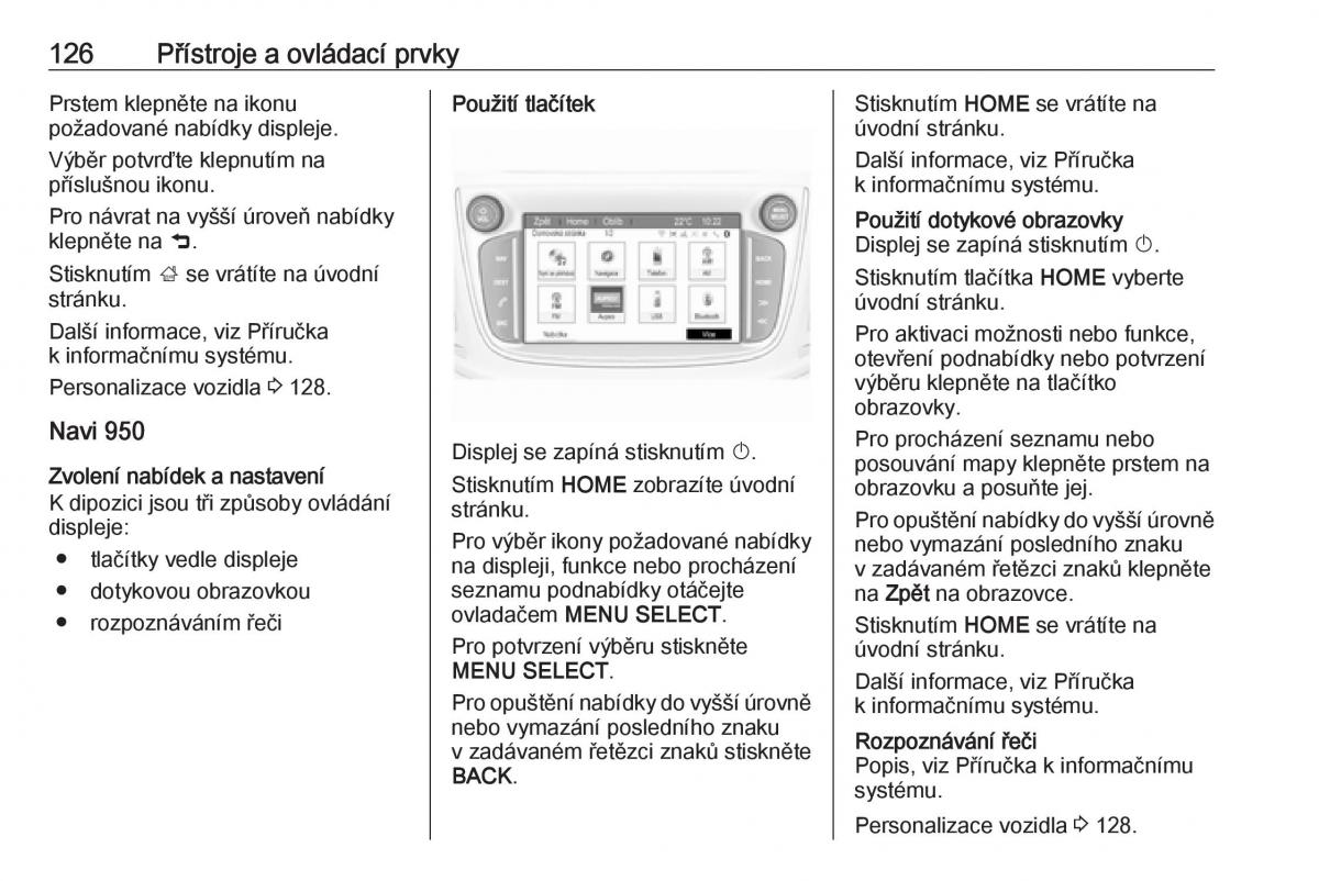 Opel Zafira C FL navod k obsludze / page 128