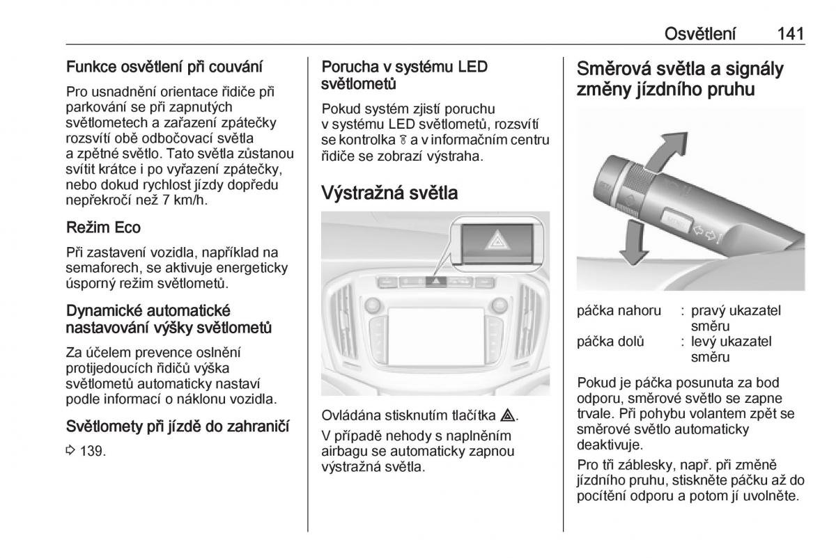 Opel Zafira C FL navod k obsludze / page 143