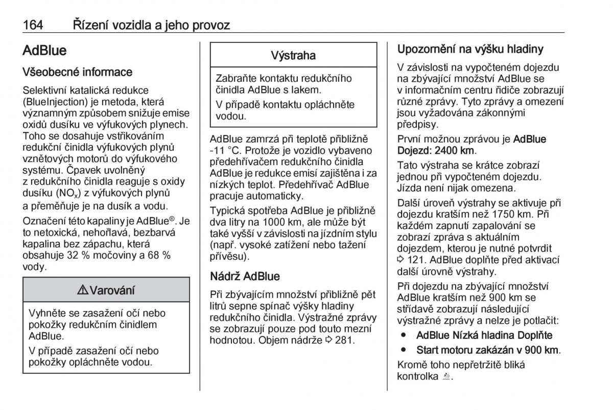 Opel Zafira C FL navod k obsludze / page 166