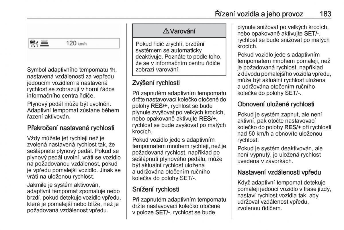 Opel Zafira C FL navod k obsludze / page 185