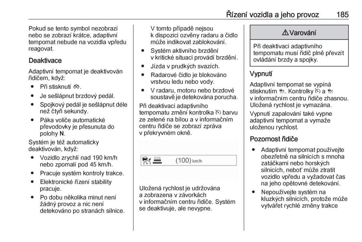 Opel Zafira C FL navod k obsludze / page 187