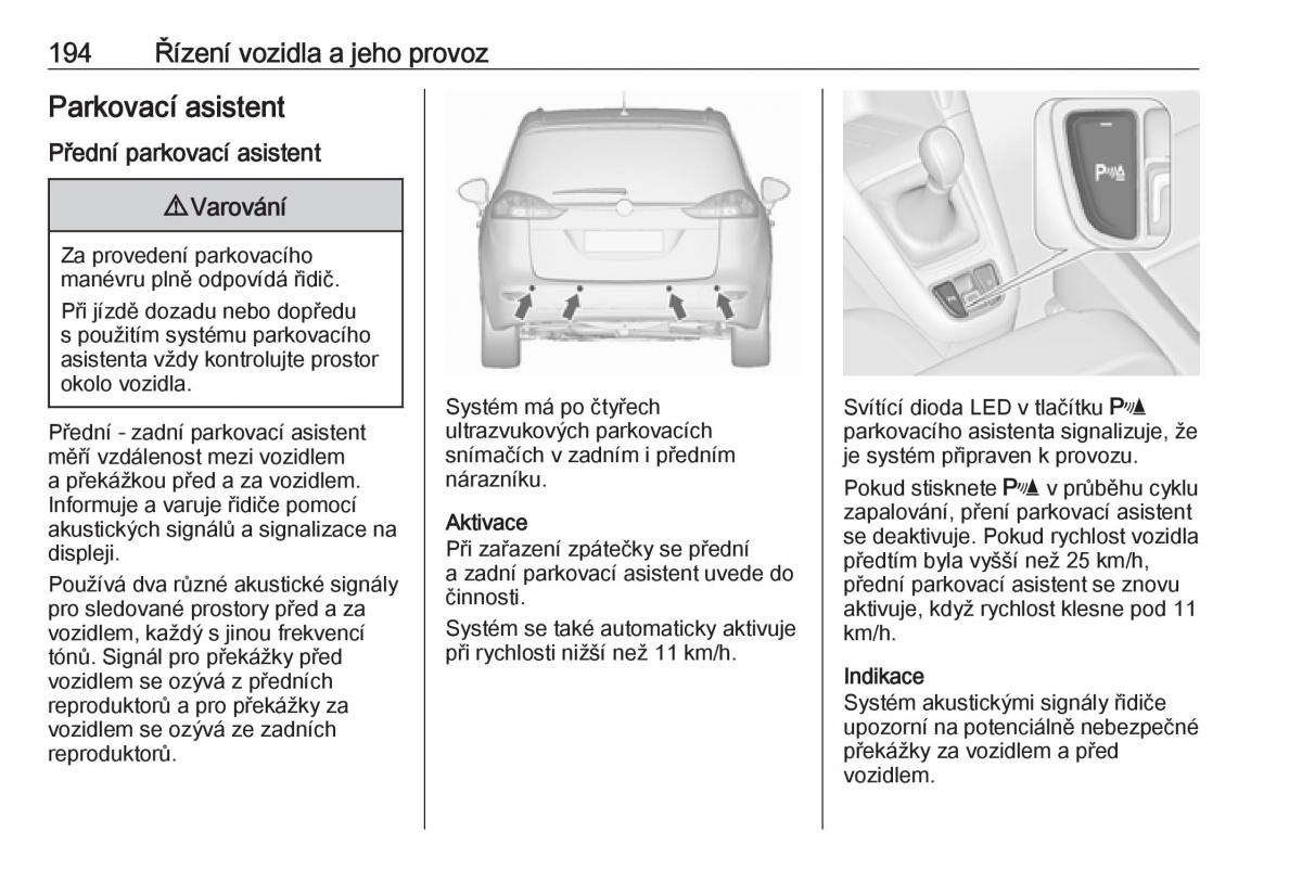 Opel Zafira C FL navod k obsludze / page 196