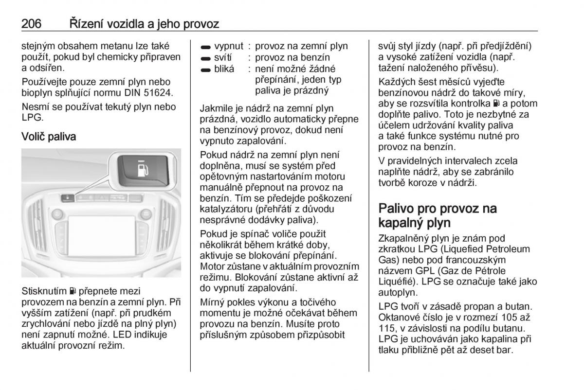 Opel Zafira C FL navod k obsludze / page 208