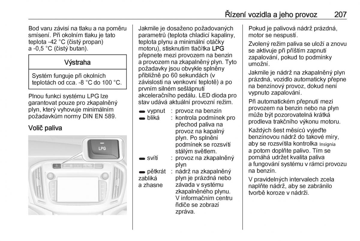 Opel Zafira C FL navod k obsludze / page 209