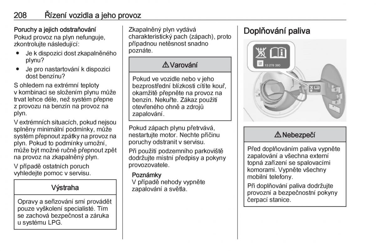 Opel Zafira C FL navod k obsludze / page 210