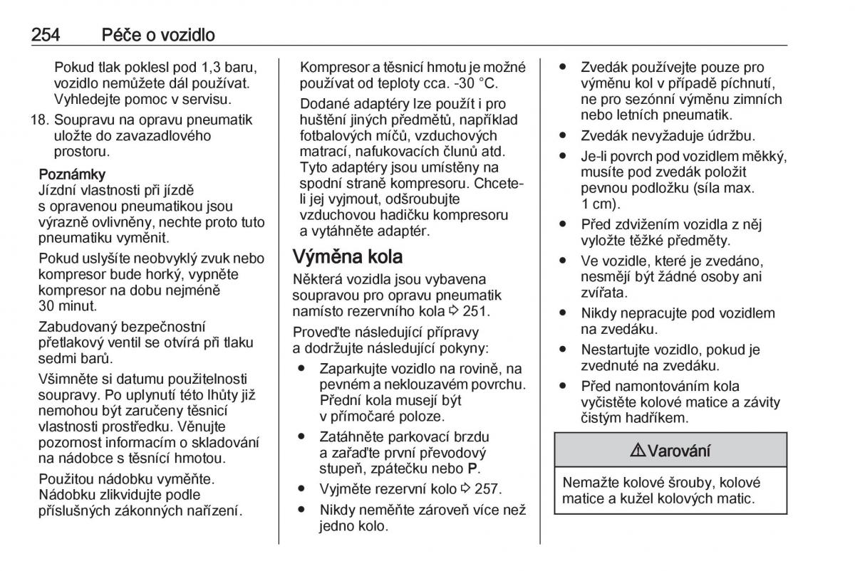 Opel Zafira C FL navod k obsludze / page 256